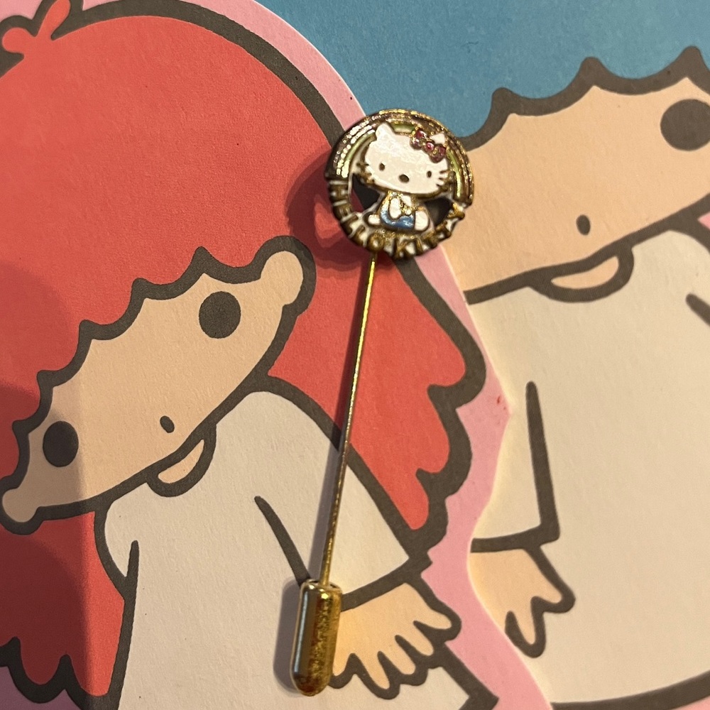 Hello Kitty Enamel Stick Pin for Hat Skirt Shirt Bag Scarf Sanrio Made in Japan